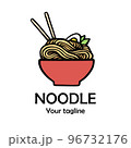 Asian Noodle and ramen logo design template. Chinese noodles in a bowl. Vector stock illustration. 96732176