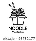 Asian Noodle and ramen logo. Chinese noodles in a box. Vector stock illustration. 96732177