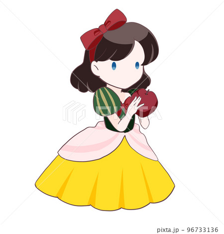 リンゴを手にした白雪姫のイラスト素材 [96733136] - PIXTA