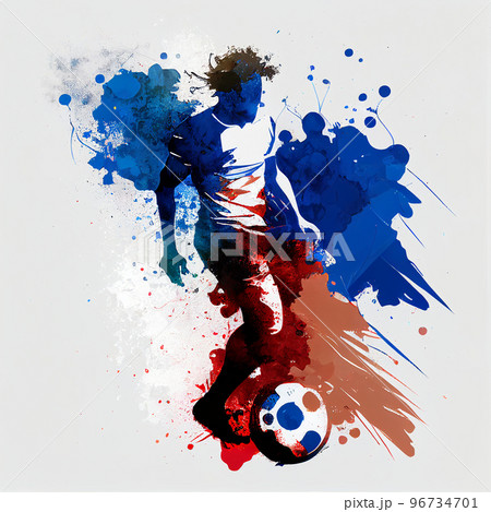 France national football player. France soccer team. French soccer poster. Abstract French football background 96734701