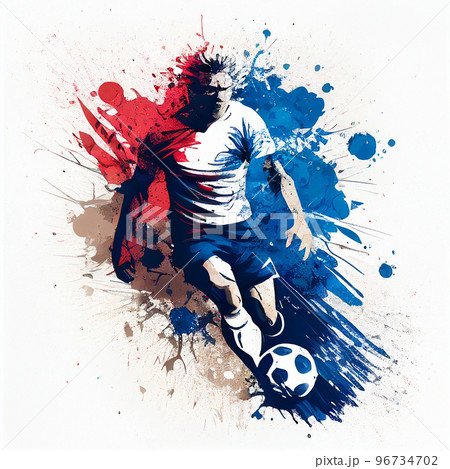 France national football player. France soccer team. French soccer poster. Abstract French football background 96734702