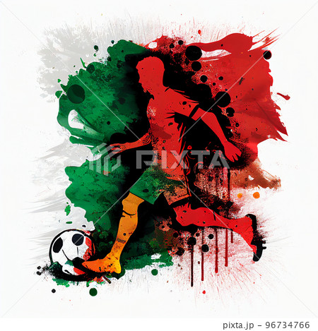 Portugal national football player. Portugal soccer team. Portuguese soccer poster. Abstract Portuguese football background 96734766