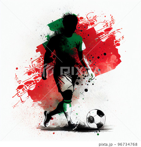 Portugal national football player. Portugal soccer team. Portuguese soccer poster. Abstract Portuguese football background 96734768