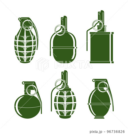 Silhouettes of combat grenades Silhouettes of combat grenades 96736826