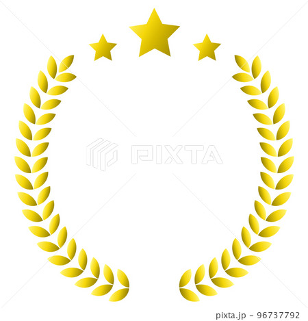 月桂樹。王冠、優勝、勝利を表すときに使用するイラスト。 月桂樹。王冠、優勝、勝利を表すときに使用するイラスト。 96737792