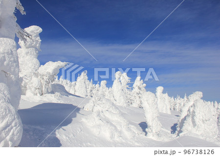 冬の風景/青空の下の樹氷林 96738126