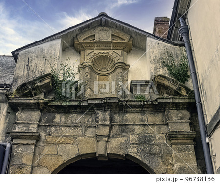 Vintage architecture of Old Town in Ploermel Vintage architecture of Old Town in Ploermel 96738136