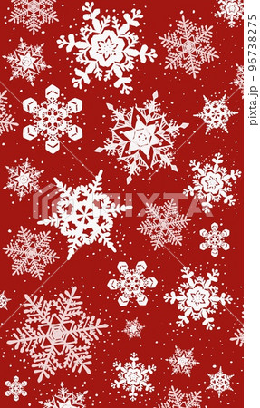 雪の結晶の赤いクリスマス背景イラスト 96738275