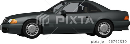 ドイツの旧車ベンツslの切抜き画像。背景透明イラスト 96742330