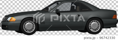ドイツの旧車ベンツslの切抜き画像。背景透明イラスト 96742330
