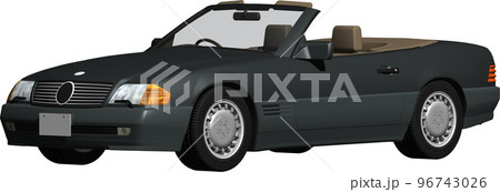 ドイツの旧車ベンツslのオープンカー切抜き画像。背景透明イラスト 96743026