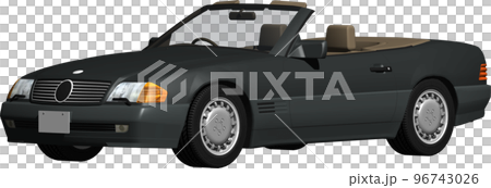 ドイツの旧車ベンツslのオープンカー切抜き画像。背景透明イラスト 96743026
