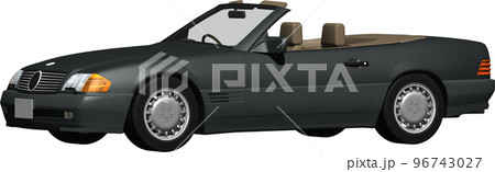 ドイツの旧車ベンツslのオープンカー切抜き画像。背景透明イラスト 96743027