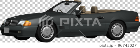 ドイツの旧車ベンツslのオープンカー切抜き画像。背景透明イラスト 96743027