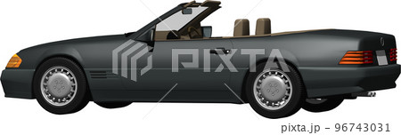 ドイツの旧車ベンツslのオープンカー切抜き画像。背景透明イラスト 96743031