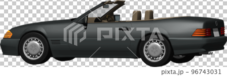 ドイツの旧車ベンツslのオープンカー切抜き画像。背景透明イラスト 96743031