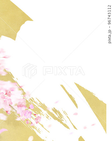 桜と金箔の背景 96743112
