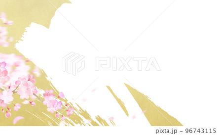 桜と金箔の背景 96743115