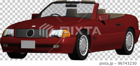 ドイツの旧車ベンツslのオープンカー切抜き画像。背景透明イラスト 96743230