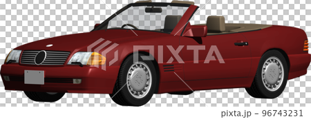 ドイツの旧車ベンツslのオープンカー切抜き画像。背景透明イラスト 96743231