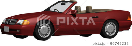 ドイツの旧車ベンツslのオープンカー切抜き画像。背景透明イラスト 96743232