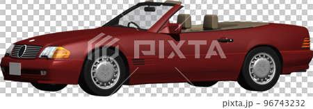 ドイツの旧車ベンツslのオープンカー切抜き画像。背景透明イラスト 96743232