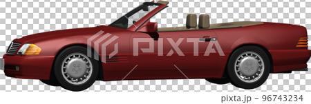 ドイツの旧車ベンツslのオープンカー切抜き画像。背景透明イラスト 96743234