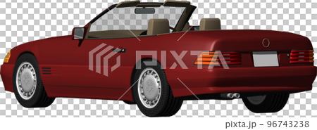 ドイツの旧車ベンツslのオープンカー切抜き画像。背景透明イラスト 96743238