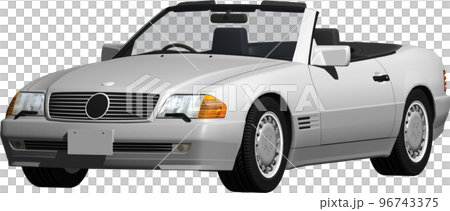 ドイツの旧車ベンツslのオープンカー切抜き画像。背景透明イラスト 96743375