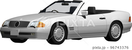 ドイツの旧車ベンツslのオープンカー切抜き画像。背景透明イラスト 96743376