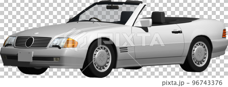 ドイツの旧車ベンツslのオープンカー切抜き画像。背景透明イラスト 96743376