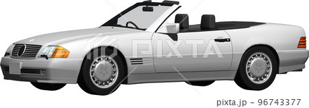 ドイツの旧車ベンツslのオープンカー切抜き画像。背景透明イラスト 96743377