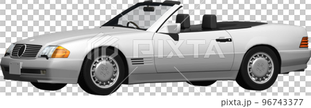 ドイツの旧車ベンツslのオープンカー切抜き画像。背景透明イラスト 96743377