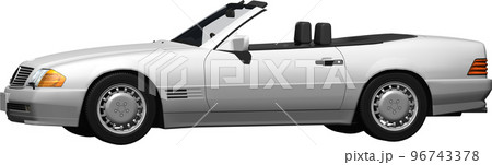 ドイツの旧車ベンツslのオープンカー切抜き画像。背景透明イラスト 96743378