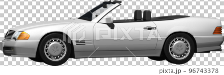 ドイツの旧車ベンツslのオープンカー切抜き画像。背景透明イラスト 96743378