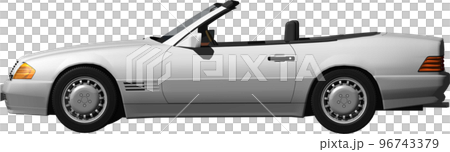 ドイツの旧車ベンツslのオープンカー切抜き画像。背景透明イラスト 96743379
