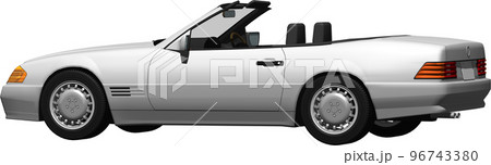 ドイツの旧車ベンツslのオープンカー切抜き画像。背景透明イラスト 96743380