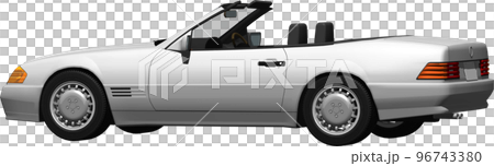 ドイツの旧車ベンツslのオープンカー切抜き画像。背景透明イラスト 96743380