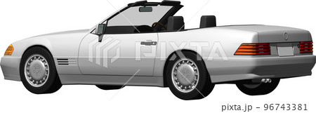ドイツの旧車ベンツslのオープンカー切抜き画像。背景透明イラスト 96743381