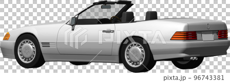 ドイツの旧車ベンツslのオープンカー切抜き画像。背景透明イラスト 96743381