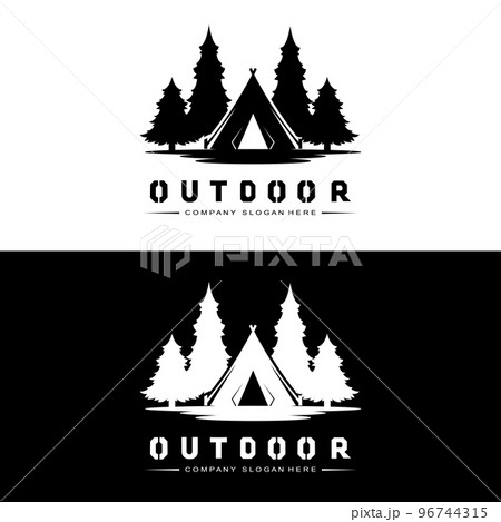 Campfire Logo Design, Camping Vector, Wood Fire And Forest Design 96744315