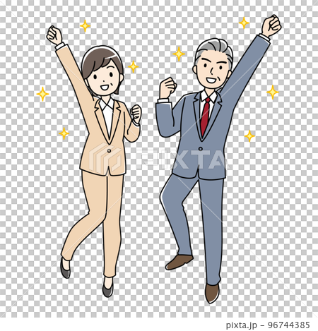 元気なベテラン会社員の男女(カラー) 元気なベテラン会社員の男女(カラー) 96744385