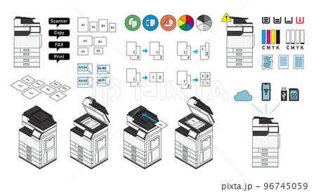 プリンター複合機イラスト素材 96745059