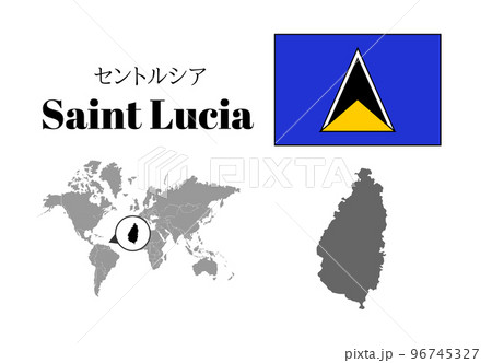 セントルシア　国旗/地図/領土
