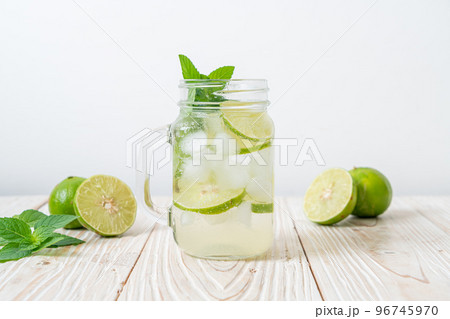 iced lime soda with mint iced lime soda with mint 96745970