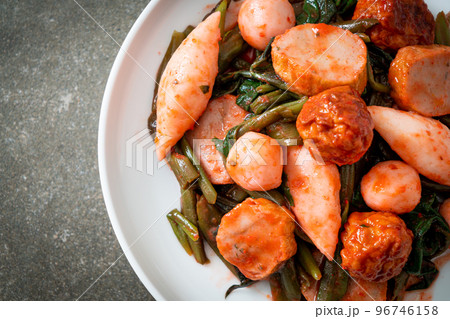 Stir Fried Fish Balls with Yentafo Sauce Stir Fried Fish Balls with Yentafo Sauce 96746158