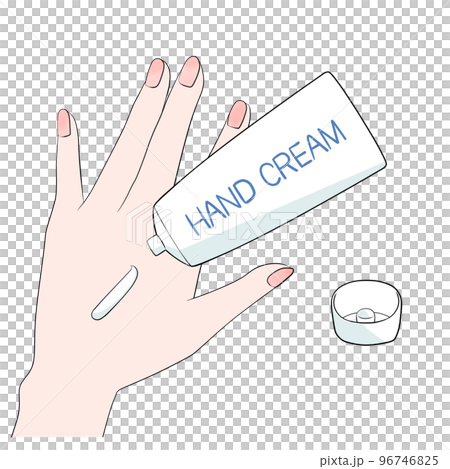 (Anime coloring) Illustration of handing out a tube of hand cream 96746825
