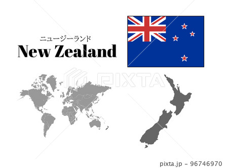 ニュージーランド　国旗/地図/領土