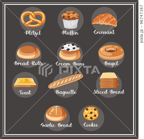 Different types of bread with name 96747167