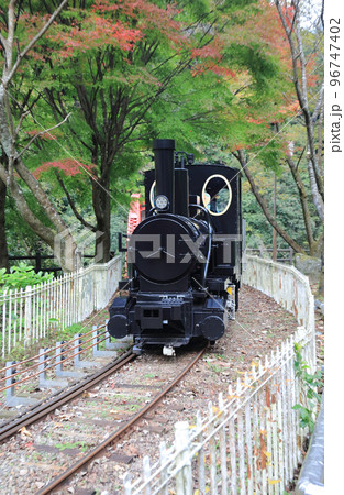 秋のマイントピア別子、打除鉄橋付近をゆく鉱山観光列車(帰路) 秋のマイントピア別子、打除鉄橋付近をゆく鉱山観光列車(帰路) 96747402